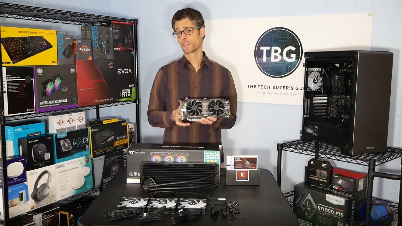 2019 PC Assembly Video, Ep. 3 - Installing Thermaltake's Water 360 ARGB Cooler, GPU, & Noctua NT-H2